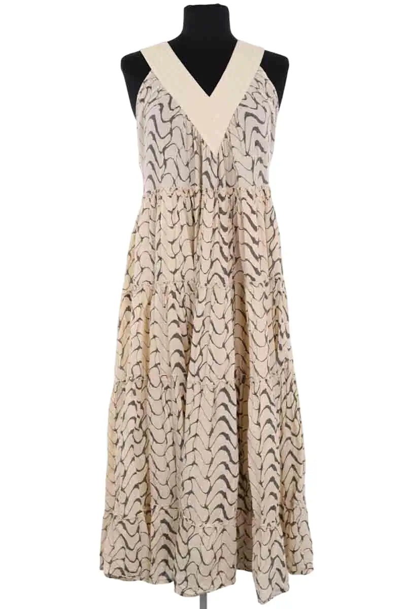 Robe Leon & Harper Ecru en Coton, taille S - Seconde Main