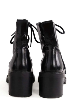 Boots à lacets Maje Noir en Cuir