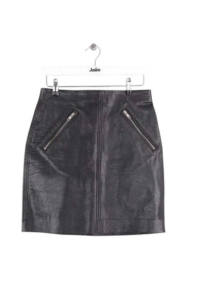 Mini jupe Maje Noir en Cuir, taille M - Seconde Main