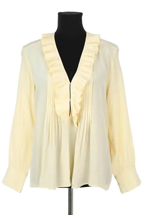 Blouse Sandro Jaune en Soie, taille S - Seconde Main
