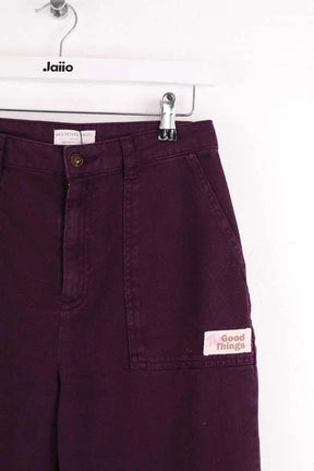 Pantalon droit Des Petits Hauts Violet en Coton
