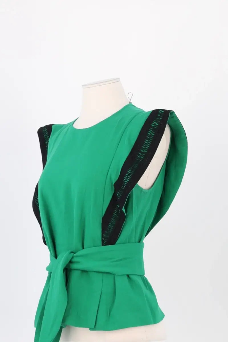 Top sans manche Ba&Sh Vert en Coton