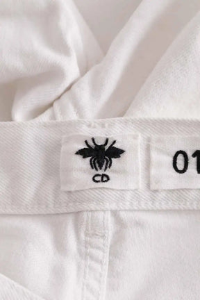 Jean droit Dior Blanc en Coton
