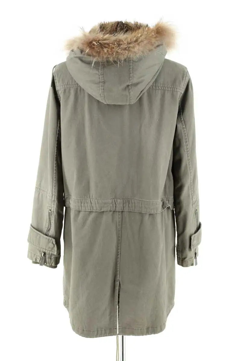 Manteau Berenice Kaki en Fourrure