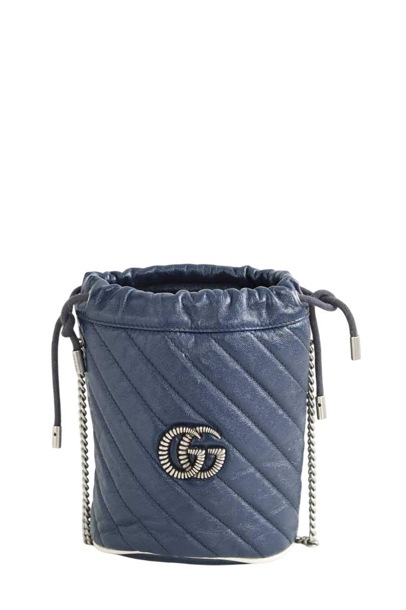 Sac à bandoulière Gucci GG Marmont Chain Bucket Marine