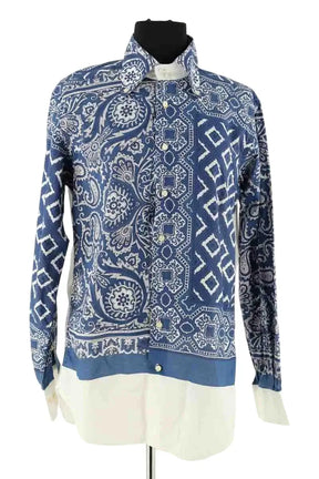 Chemise Etro Bleu en Coton, taille S - Seconde Main