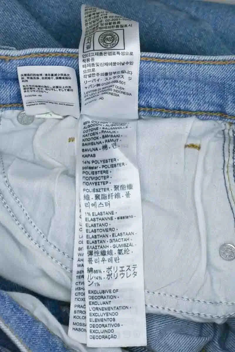 Jean droit Levi's High waisted mom jean Bleu en Coton