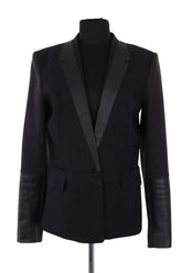 Blazer Maje Marine en Laine, taille M - Seconde Main