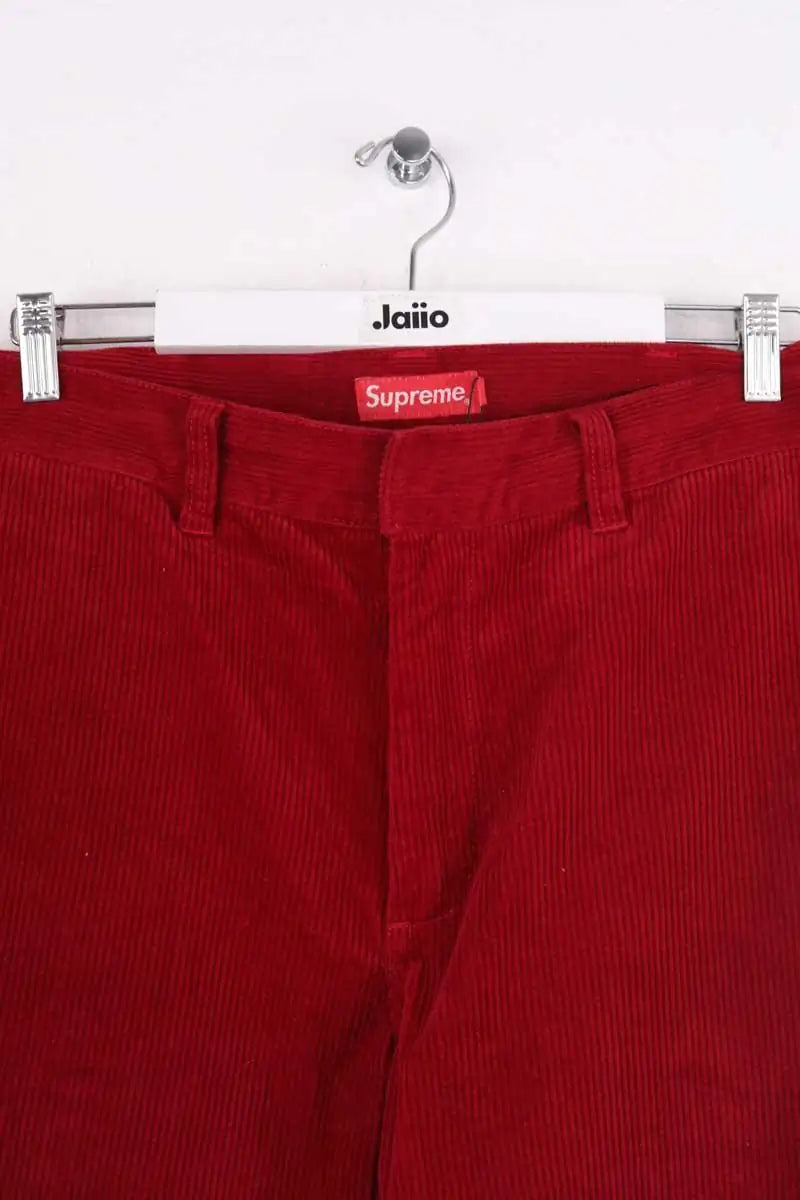 Pantalon large Supreme Rouge en Velours