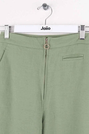 Pantalon droit Claudie Pierlot Kaki en Lin