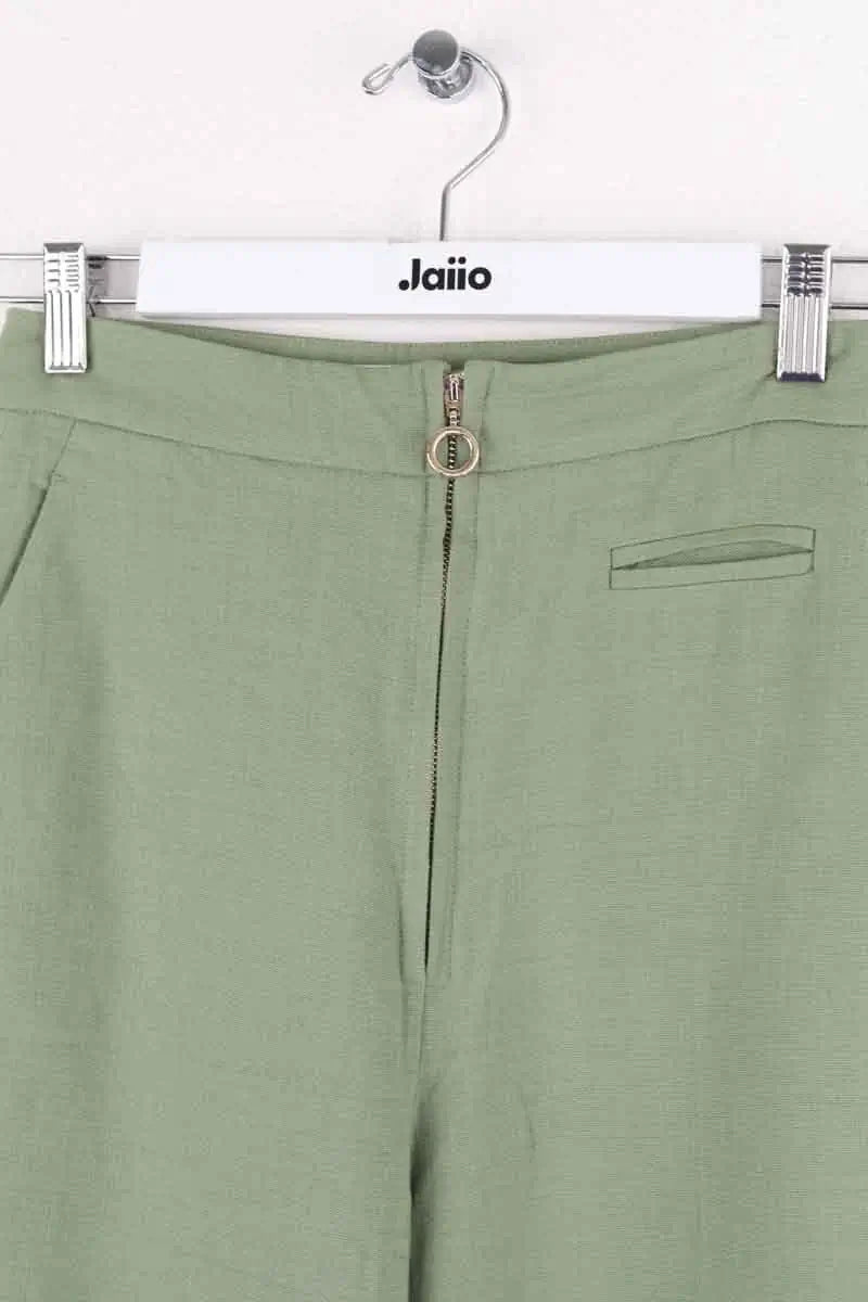 Pantalon droit Claudie Pierlot Kaki en Lin