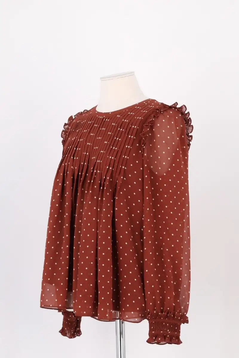 Blouse à pois Sézane Marron en Viscose