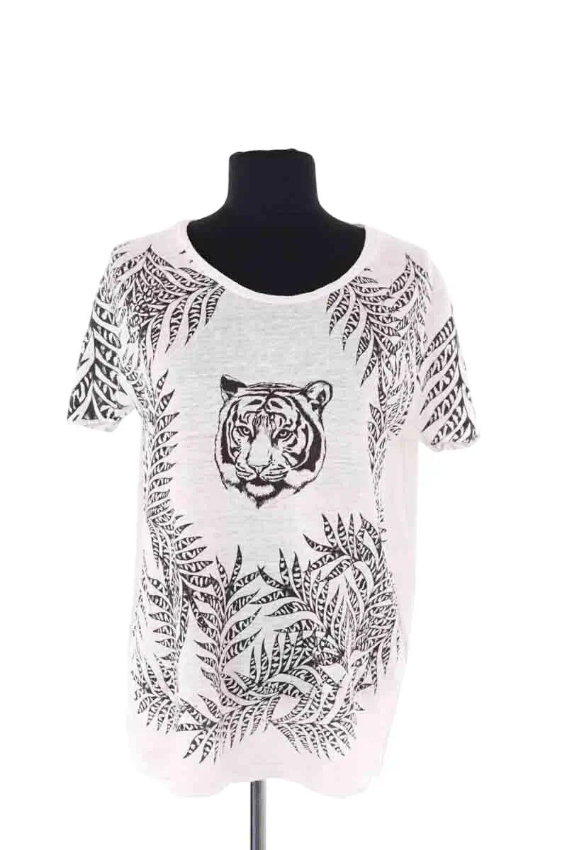 T-shirt Sandro Blanc en Soie, taille M - Seconde Main