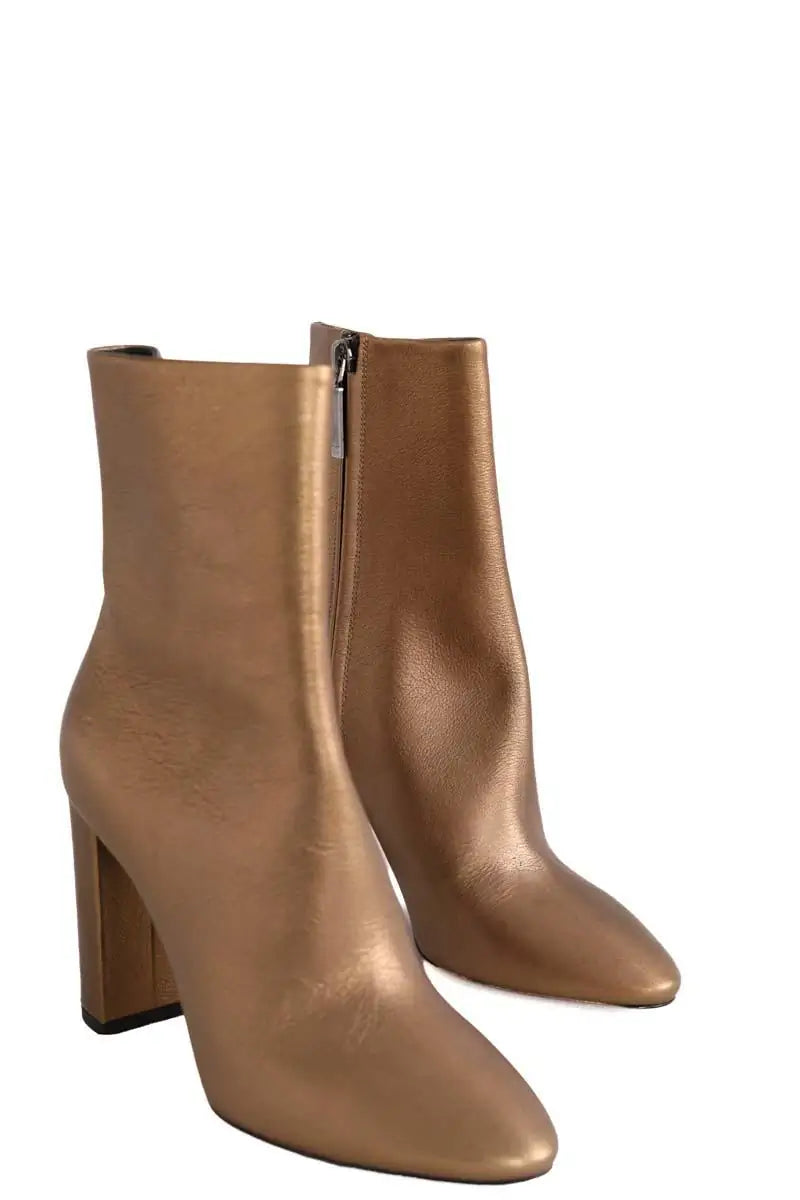 Boots Saint Laurent Doré en Cuir