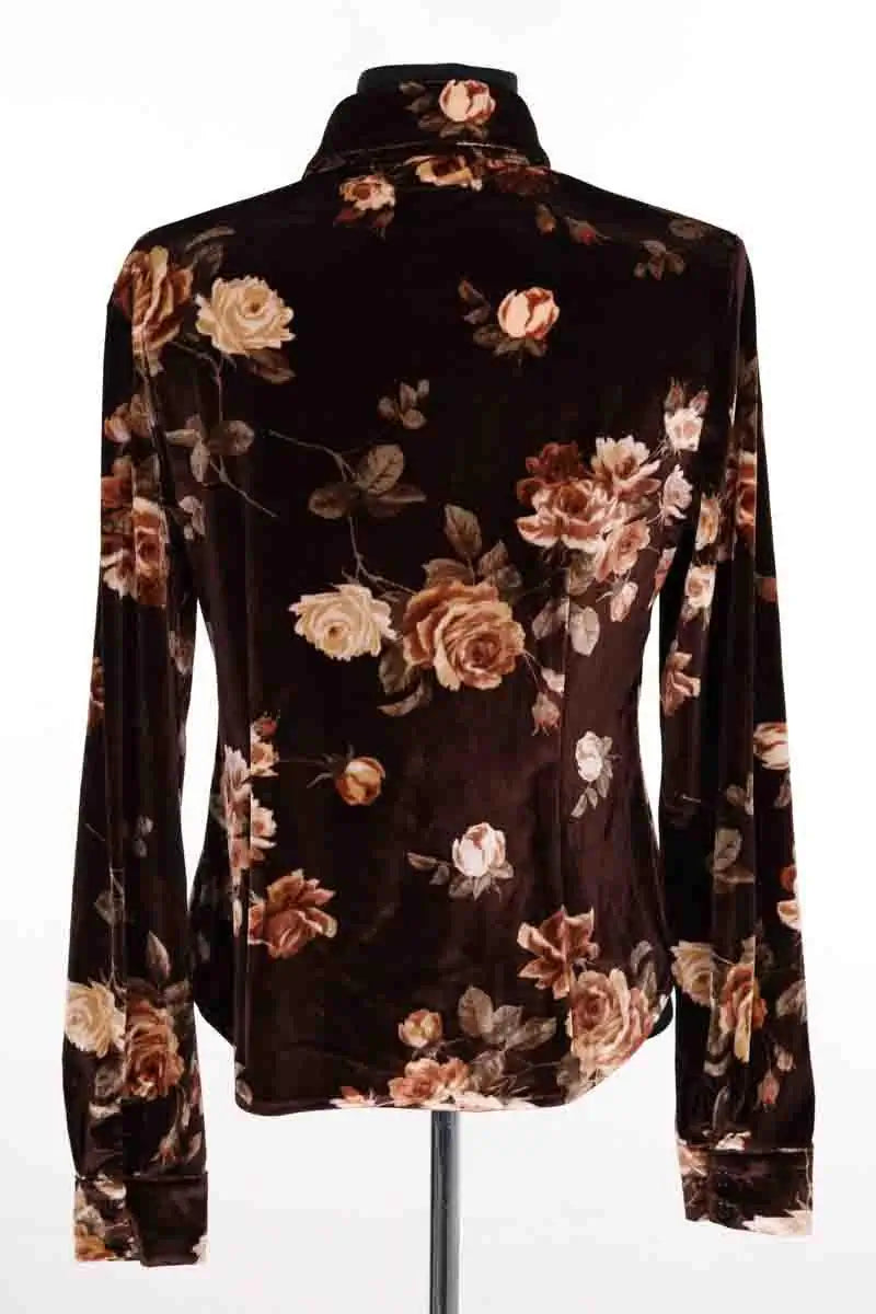 Chemise Rouje Marron en Velours