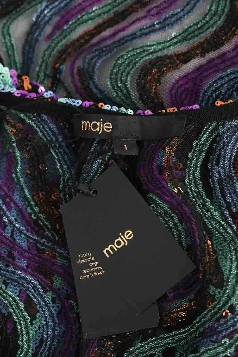 Top sans manche Maje Emilio Multicolore en Paillettes