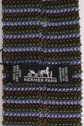 Cravate Hermès Bleu en Soie