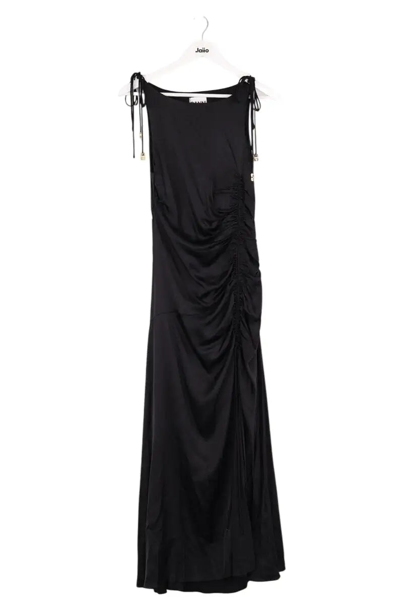 Robe Ganni Noir en Viscose, taille M - Seconde Main