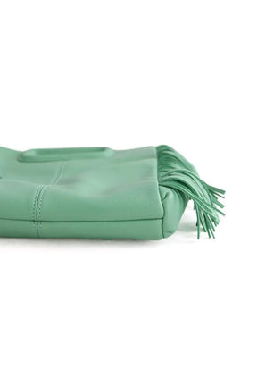 Sac à bandoulière Maje Turquoise en Cuir
