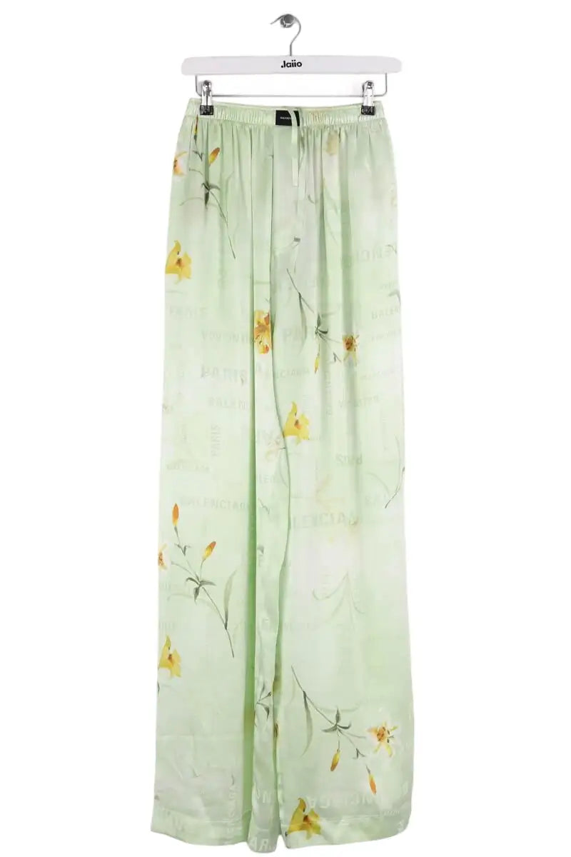 Pantalon Balenciaga Vert en Soie, taille M - Seconde Main