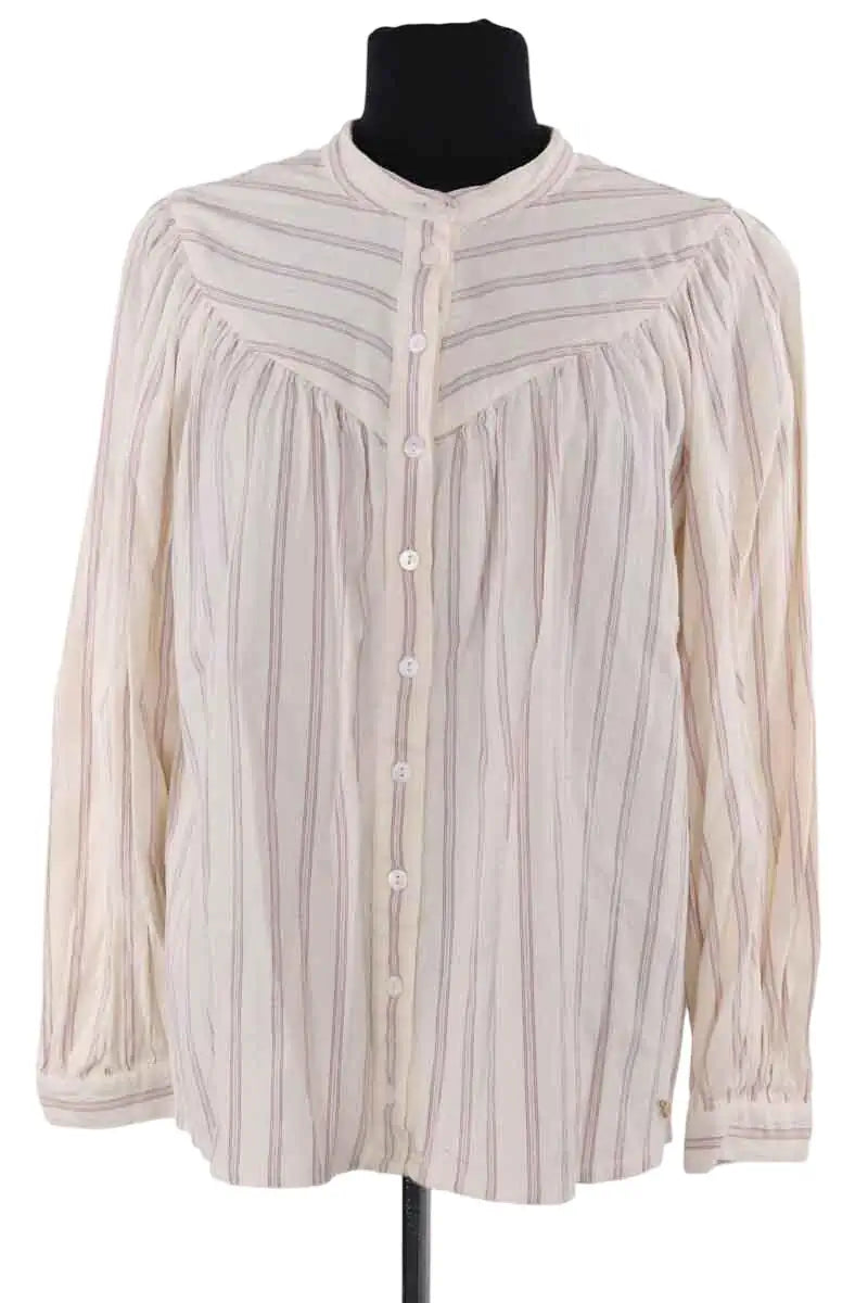 Blouse Des Petits Hauts Beige en Coton, taille M - Seconde Main