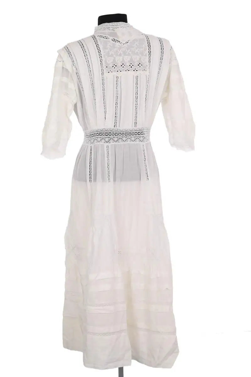 Robe Sessun Blanc en Coton