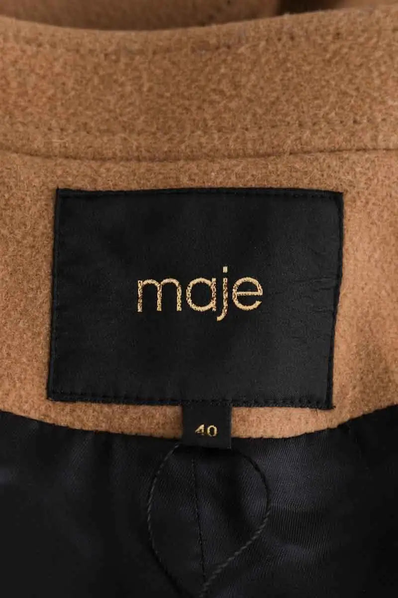 Manteau Maje Camel en Laine