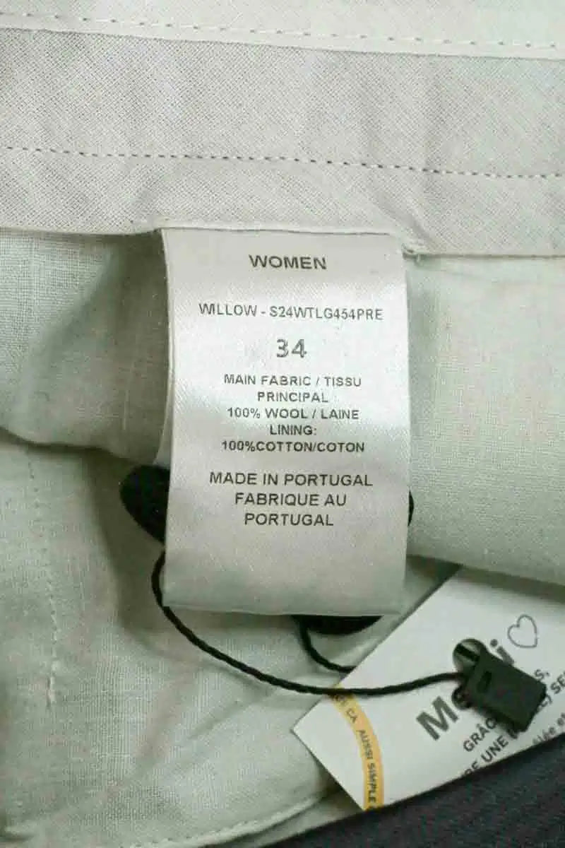Pantalon droit Officine Générale Marine en Laine