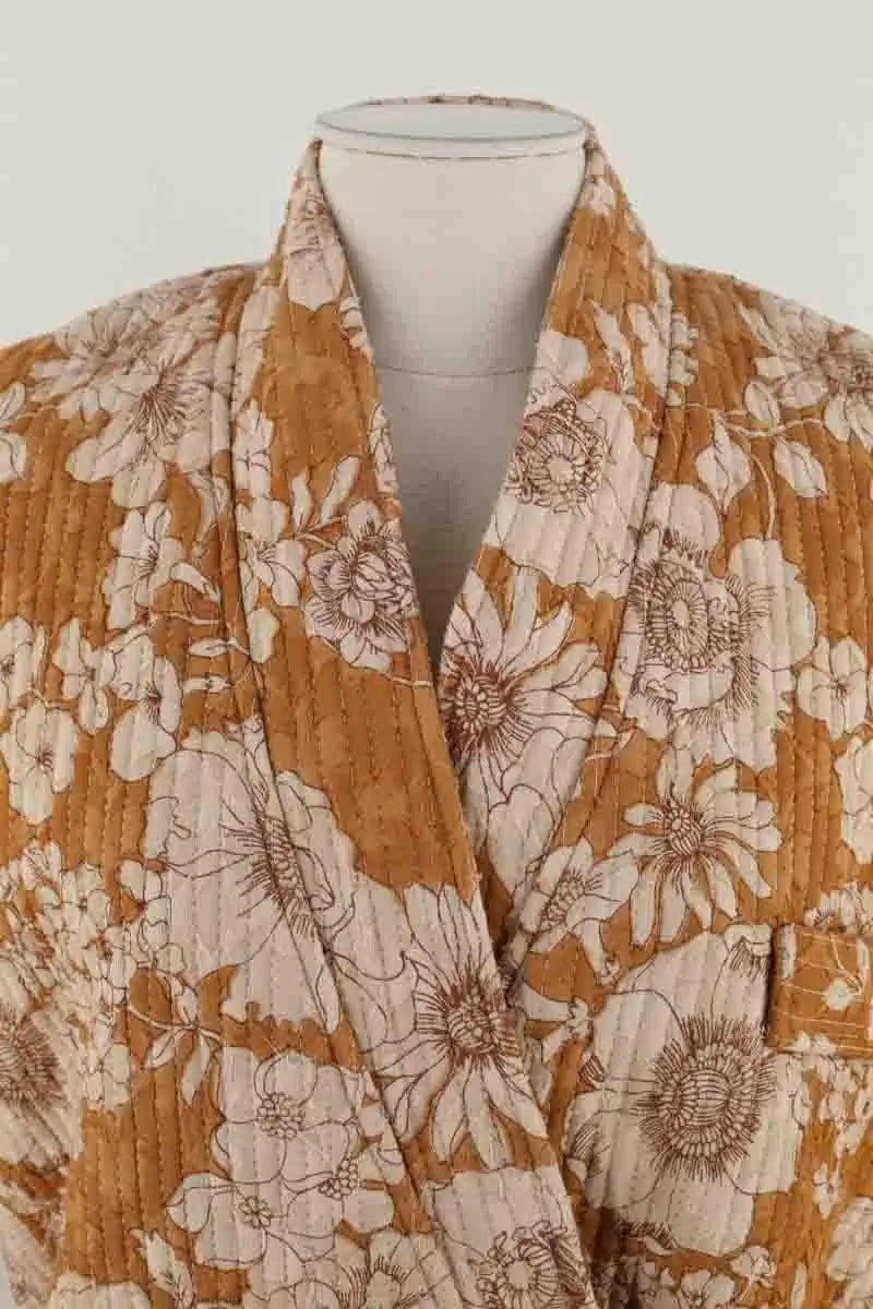 Veste Antik Batik Marron en Coton