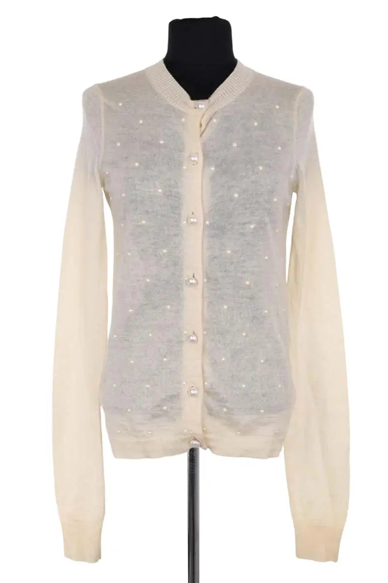 Cardigan Chanel Beige en Laine, taille M - Seconde Main