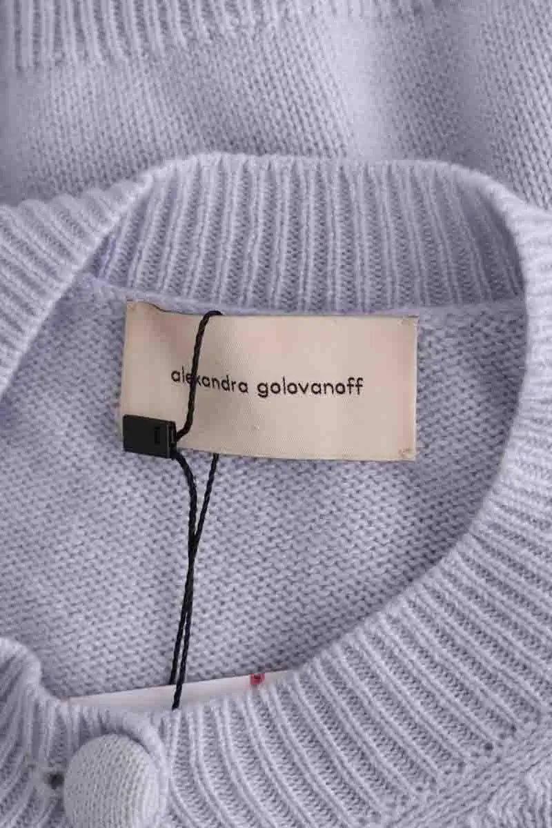 Cardigan Alexandra Golovanoff Bleu en Cachemire