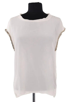 Blouse Sandro Ecru en Synthétique, taille S - Seconde Main