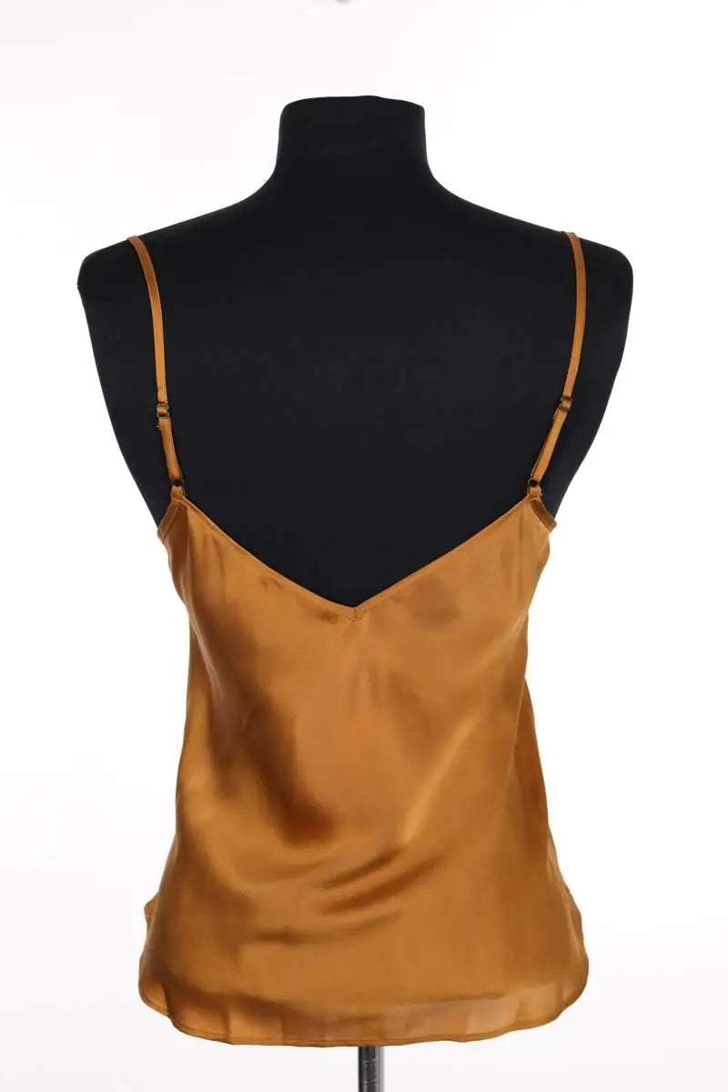 Top sans manche Mes Demoiselles Native Camel en Soie