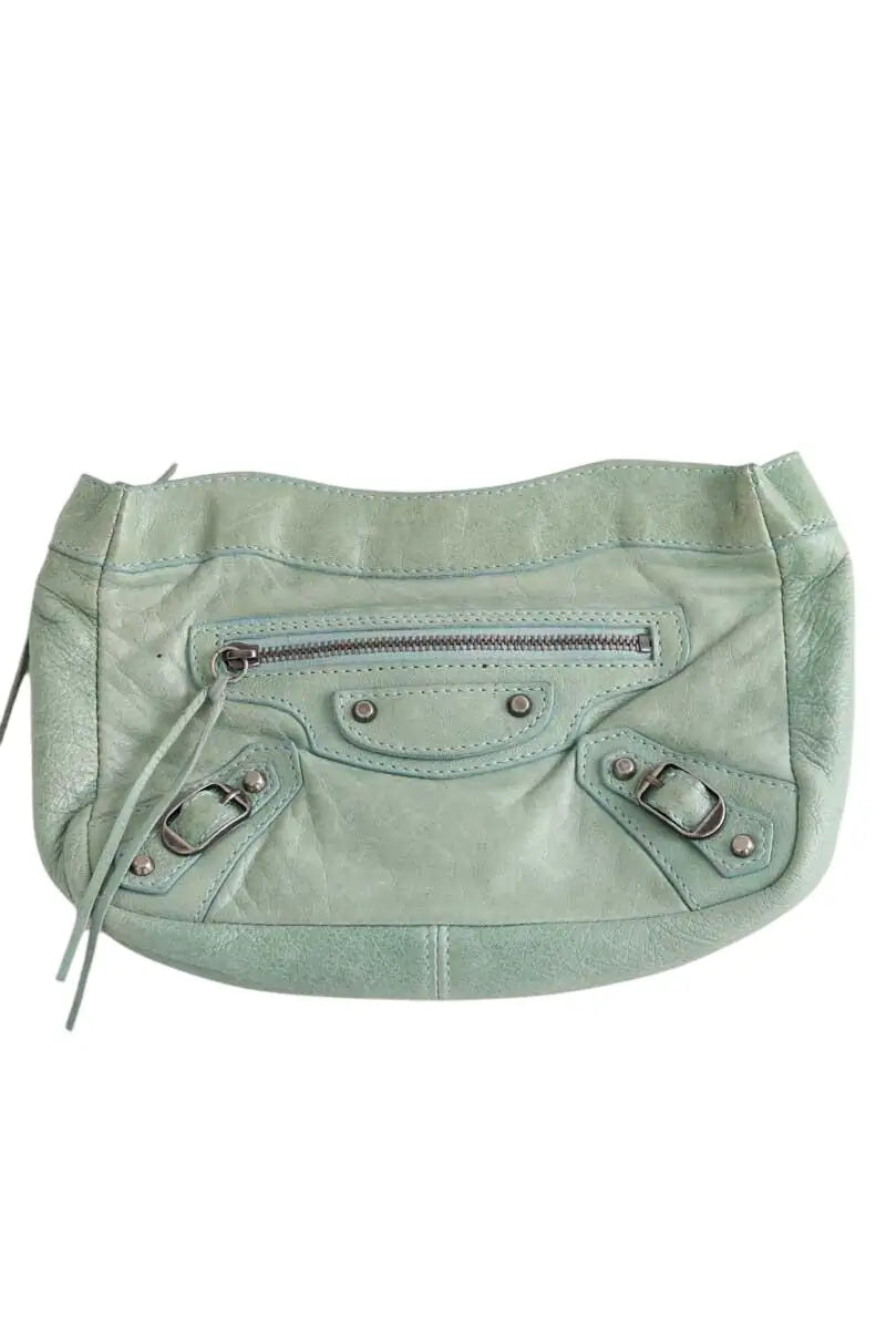 Pochette Balenciaga Le City Vert en Cuir - Seconde Main