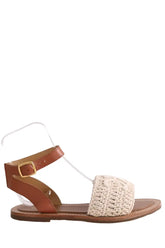 Mules Celine Lympia en toile triomphe Marron en Cuir, taille 40 - Seconde Main