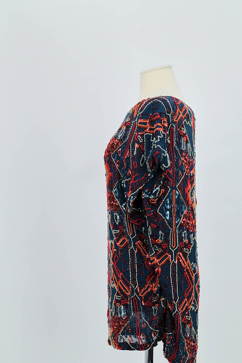Mini Antik Batik  Bleu