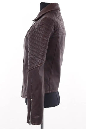 Veste Claudie Pierlot Bordeaux en Cuir