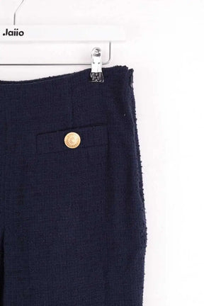 Pantalon droit LK Bennett Marine en Tissu