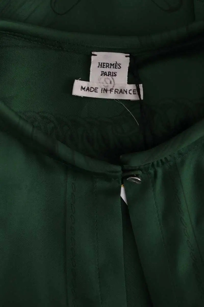 Blouse Hermès Vert en Soie