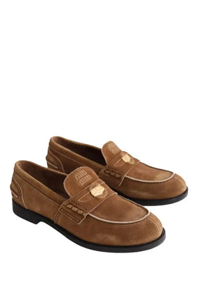 Mocassins Miu Miu Camel en Daim