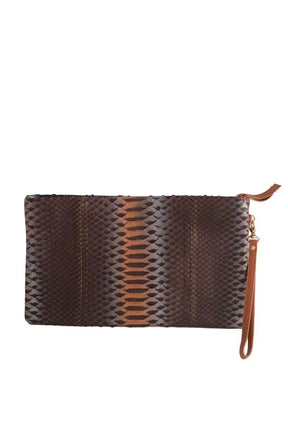 Pochette Claris Virot Marron en Cuirs exotiques