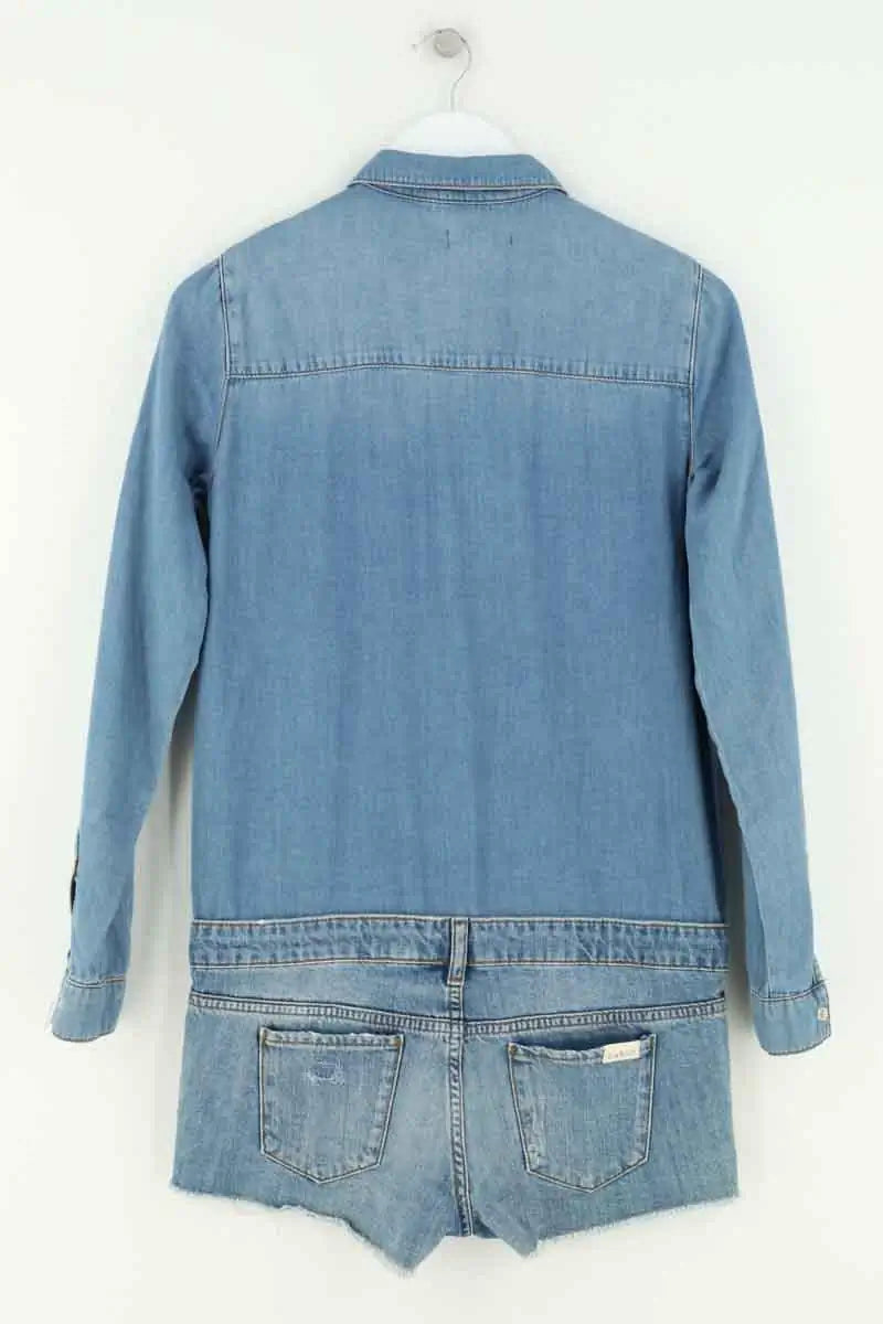 Combishort Ba&Sh Bleu en Coton