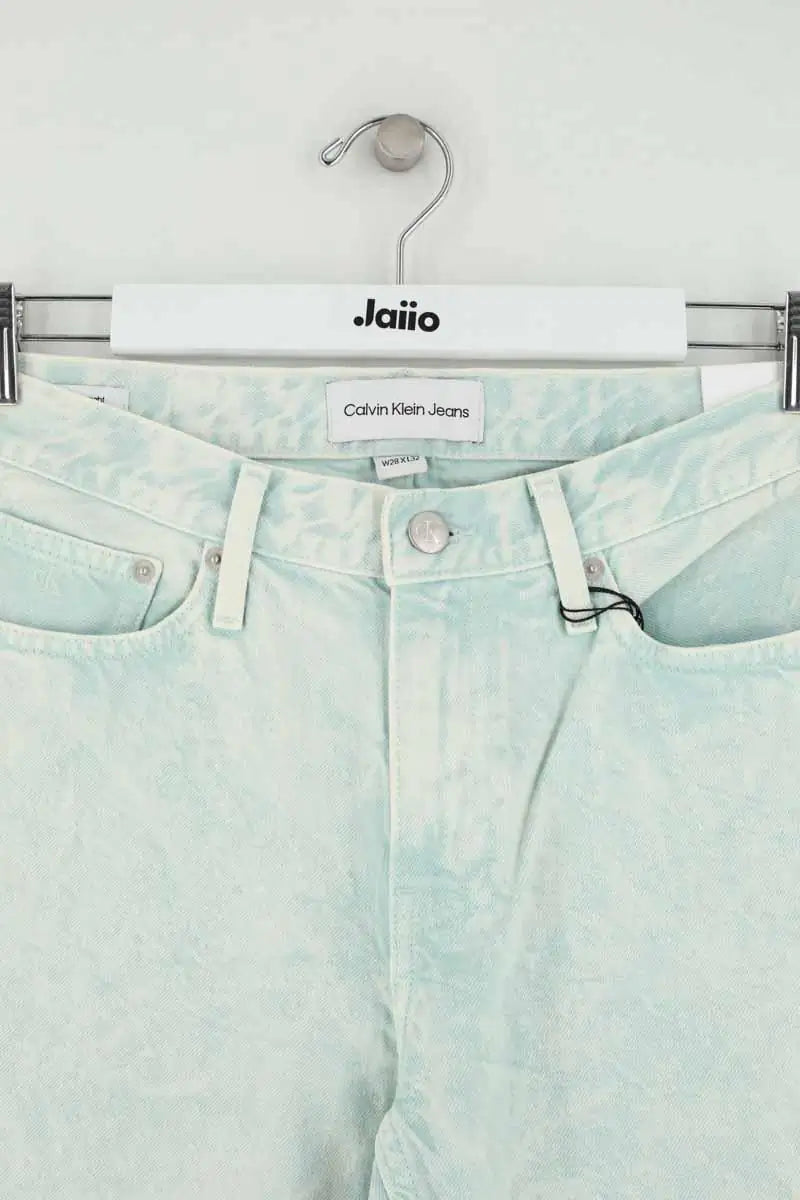 Jean droit Calvin Klein Bleu en Coton