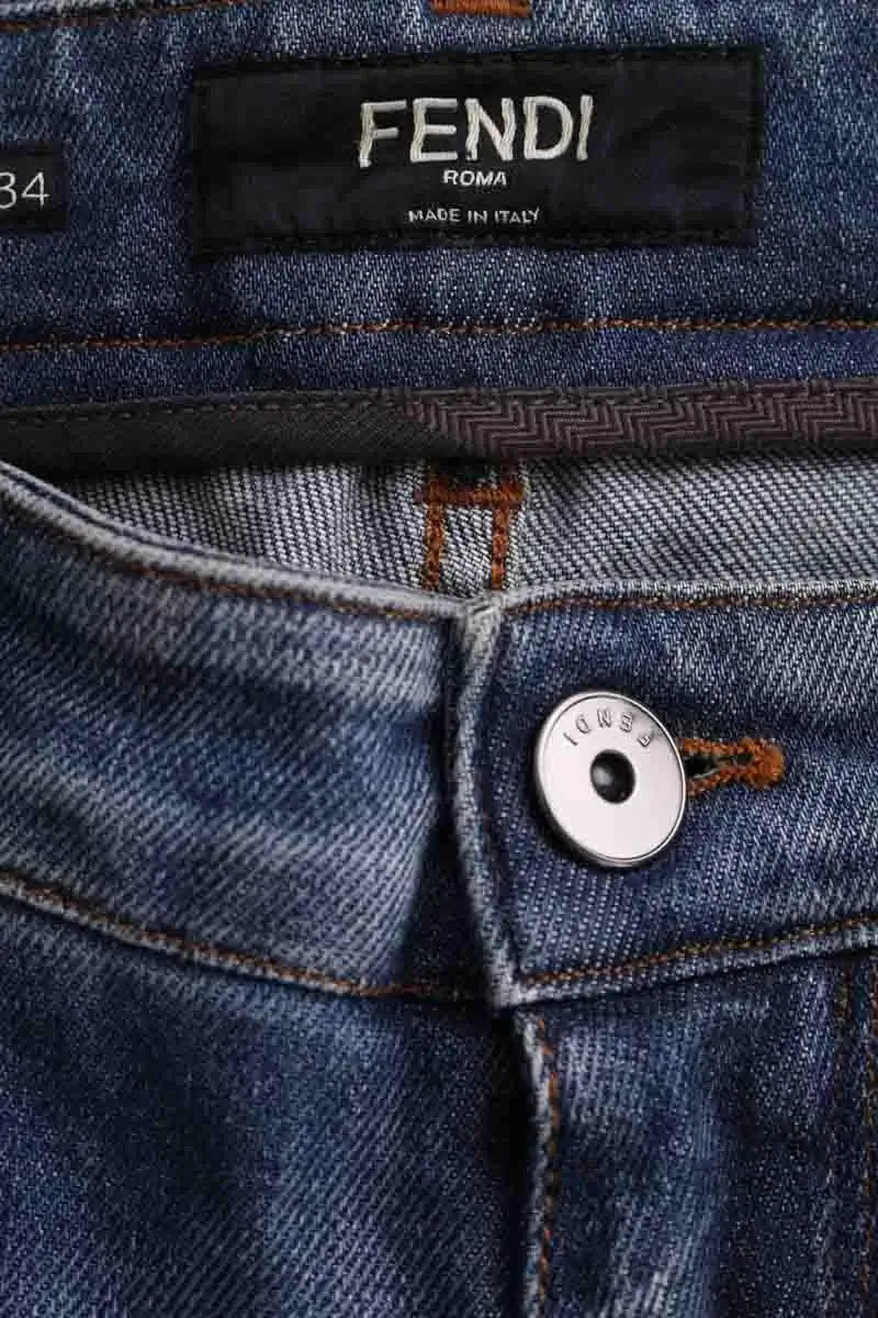Jean droit Fendi Bleu en Coton