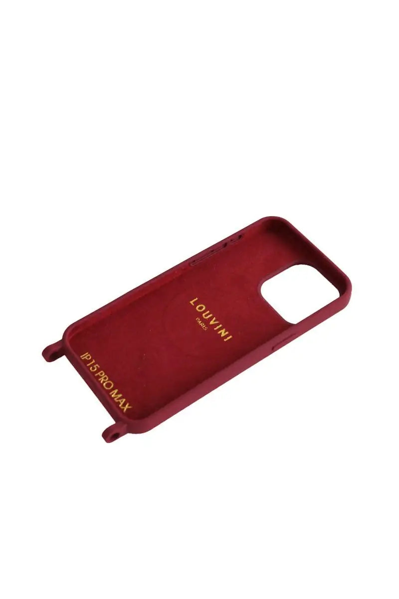 Coque en silicone Iphone 15 Pro Max LOUVINI Bordeaux en 