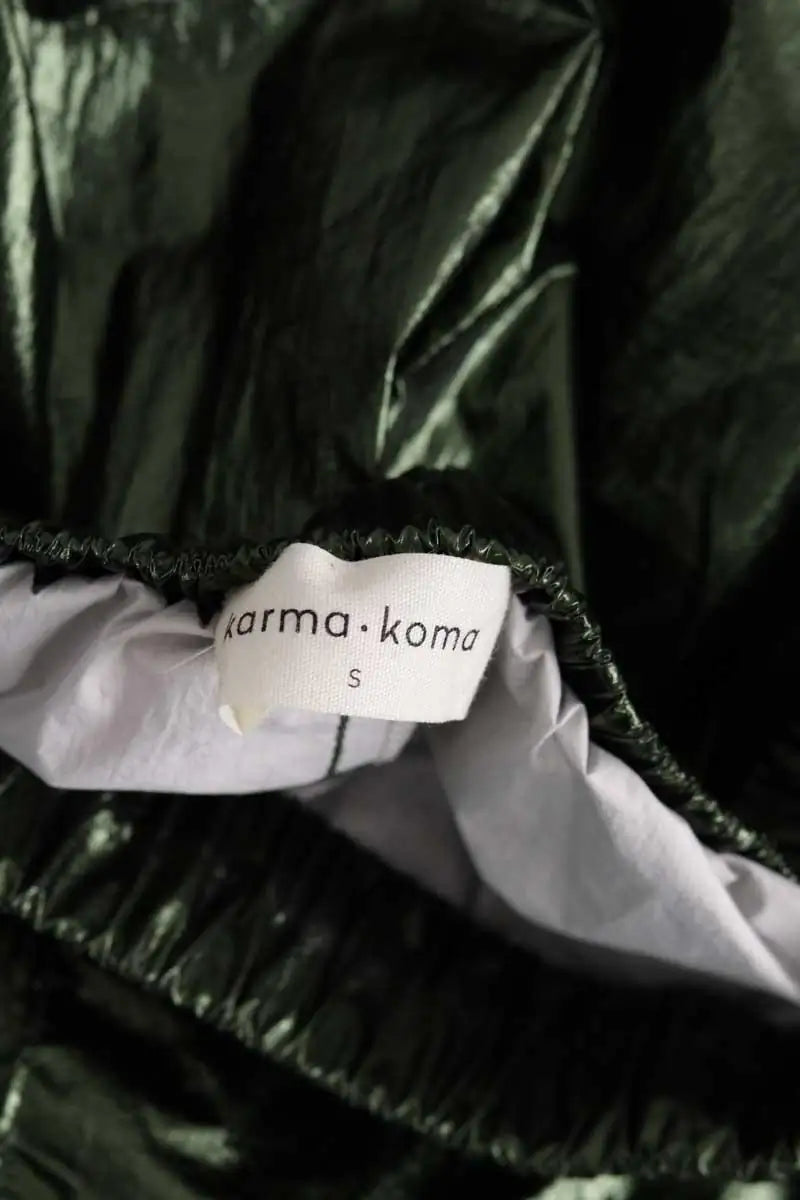 Pantalon droit Karma Koma Vert en Synthétique