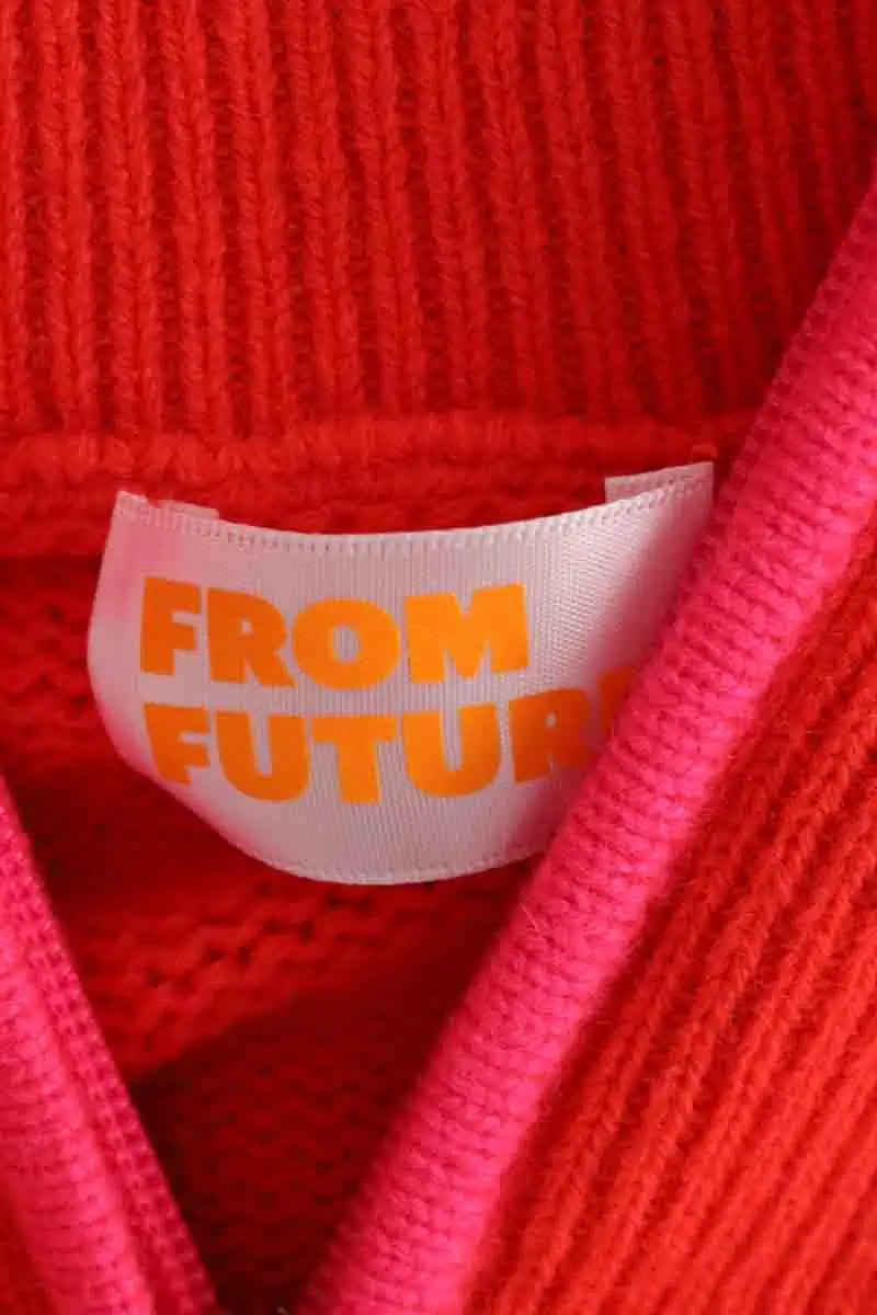 Pull col montant From Future Orange en Cachemire