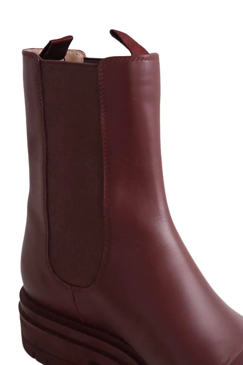 Bottes de motard Gianvito Rossi Bordeaux en Cuir
