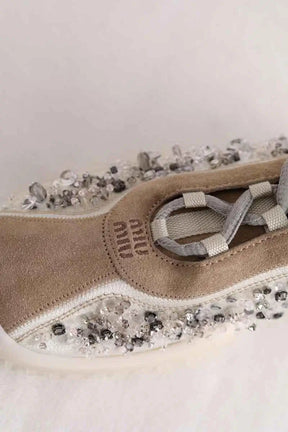 Baskets Miu Miu en tissu technique brodé bubble Blanc en Tissu