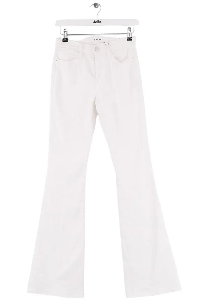 Jean bootcut Frame Blanc en Coton, taille S - Seconde Main